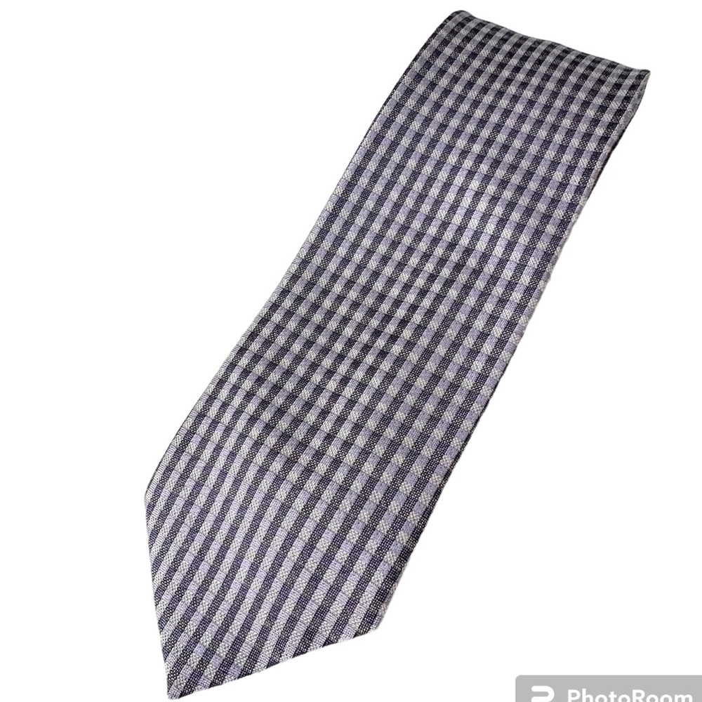 Calvin Klein Silk Tie Purple Checked